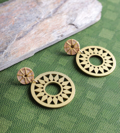 Wood Cutout Handcrafted Earrings