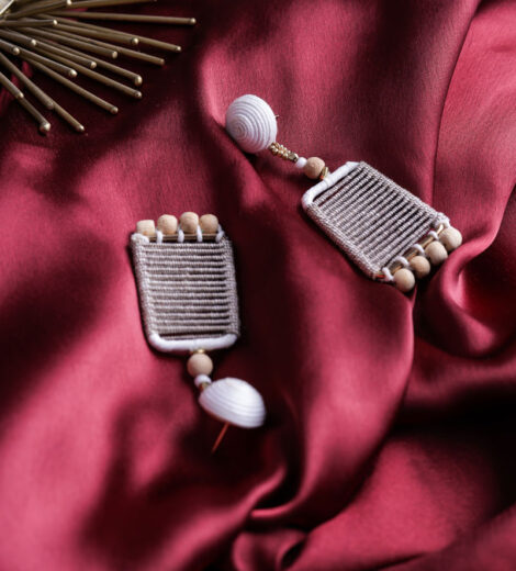 Handwoven Geometric Dangle Earrings | Drop Earrings