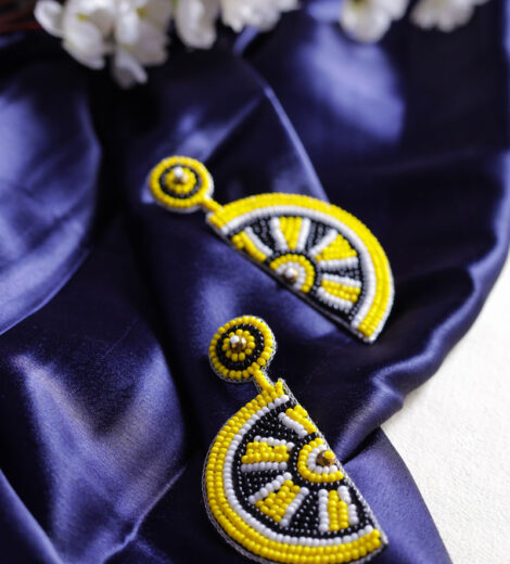 Watermelon Handcrafted Beaded Dangle Earrings | Drop Earrings