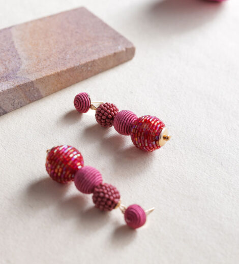 Wine Contemporary Drop Earrings | Dangle Earrings