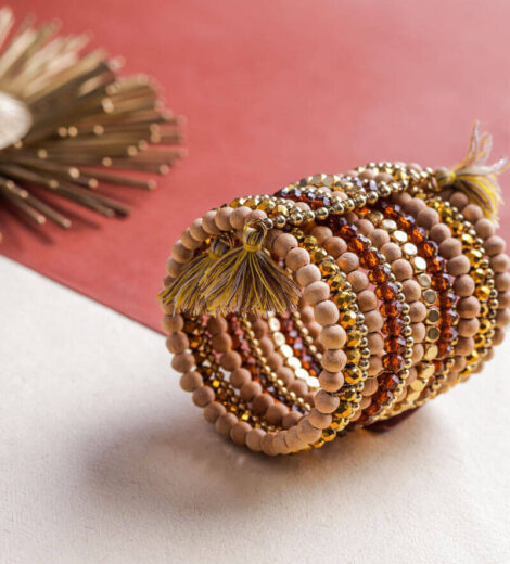 Traditional Handmade Wooden Bead Spiral Cuff Bracelet