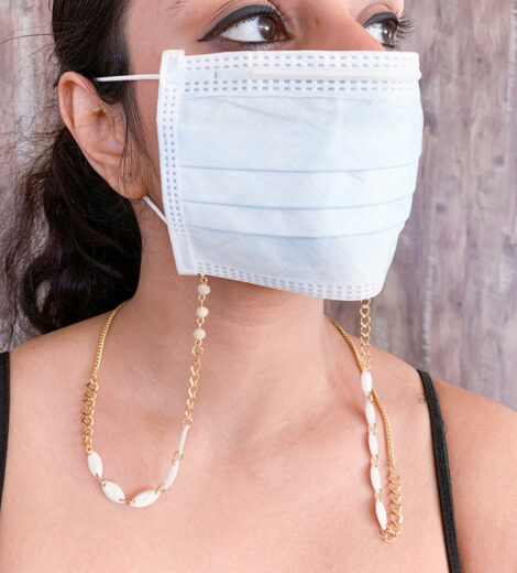 Snow White Bead Golden Multifunctional Chain