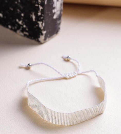 Miyuki Bugle Silver Bead Handmade Weave Bracelet