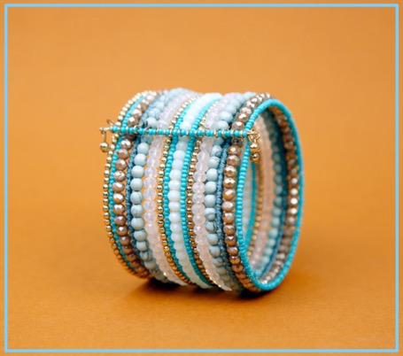 Turquoise & Gold Cuff